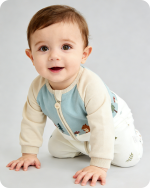 Forest Print Footed Baby Bamboo Romper