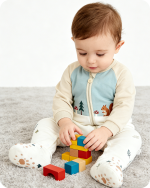 Forest Print Footed Baby Bamboo Romper