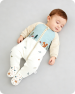 Forest Print Footed Baby Bamboo Romper