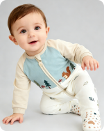 Forest Print Footed Baby Bamboo Romper