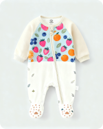 Fruit Print Footed Baby Bamboo Romper