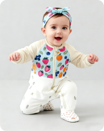 Fruit Print Footed Baby Bamboo Romper