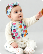 Fruit Print Footed Baby Bamboo Romper