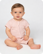 Pink Short Sleeve Bamboo Baby Romper
