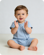 Short Sleeve Bamboo Baby Romper Blue