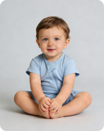 Short Sleeve Bamboo Baby Romper Blue