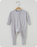 Solid Gray Long Sleeve Bamboo Baby Pajamas