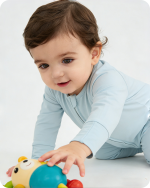 Solid Light Blue Long Sleeve Bamboo Baby Pajamas