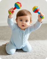 Solid Long Sleeve Bamboo Baby Pajamas Blue