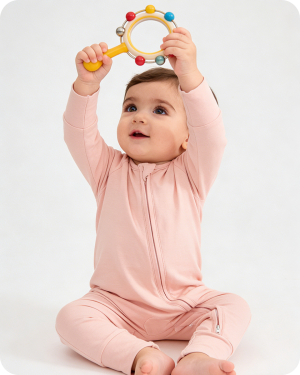 Solid Pink Long Sleeve Bamboo Baby Pajamas
