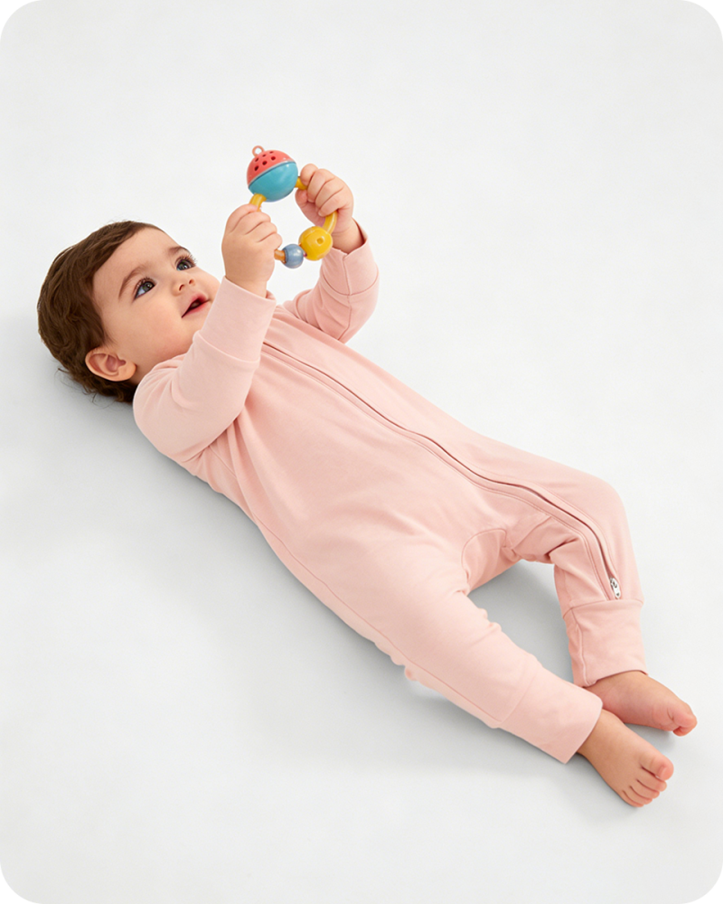 Solid Pink Long Sleeve Bamboo Baby Pajamas