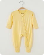 Solid Yellow Long Sleeve Bamboo Baby Pajamas