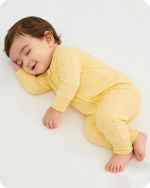 Solid Yellow Long Sleeve Bamboo Baby Pajamas