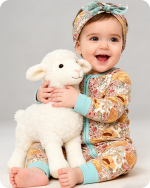 Boho Floral Organic Bamboo Baby Sleepers with Zipper