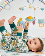 Green Tiger & Zebra Leaf Print Bamboo Baby Pajamas