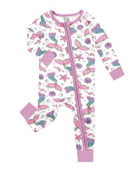 Mermaid Sea Print Bamboo Zipper Onesie