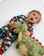 Playful Dinosaur Bamboo Baby Sleepers with Zipper