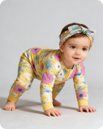 Sunny Floral Bamboo Baby Sleeper Zippered One-Piece