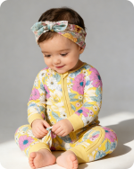 Sunny Floral Bamboo Baby Sleeper Zippered One-Piece