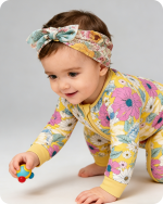 Sunny Floral Bamboo Baby Sleeper Zippered One-Piece