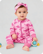 Baby Girl Bamboo Sleepers with Pink Shark Print (6)
