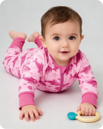 Baby Girl Bamboo Sleepers with Pink Shark Print (6)