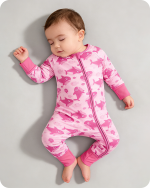 Baby Girl Bamboo Sleepers with Pink Shark Print (6)