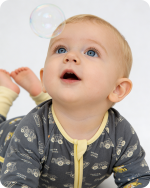 Bamboo Bodysuit Baby Grey Car Print