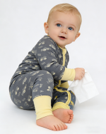 Bamboo Bodysuit Baby Grey Car Print