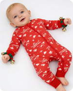Bamboo Christmas Pajamas Baby Red Snowman