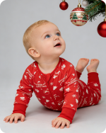 Bamboo Christmas Pajamas Baby Red Snowman