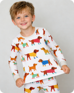Colorful Dachshund Stretch-Fit Bamboo Pajamas Set