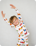 Colorful Dachshund Stretch-Fit Bamboo Pajamas Set