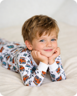 Cozy Cartoon Bus Bamboo Pajamas Set