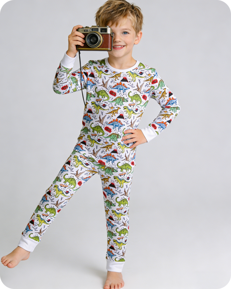 Dino Adventure Snug Fit Bamboo Pajamas