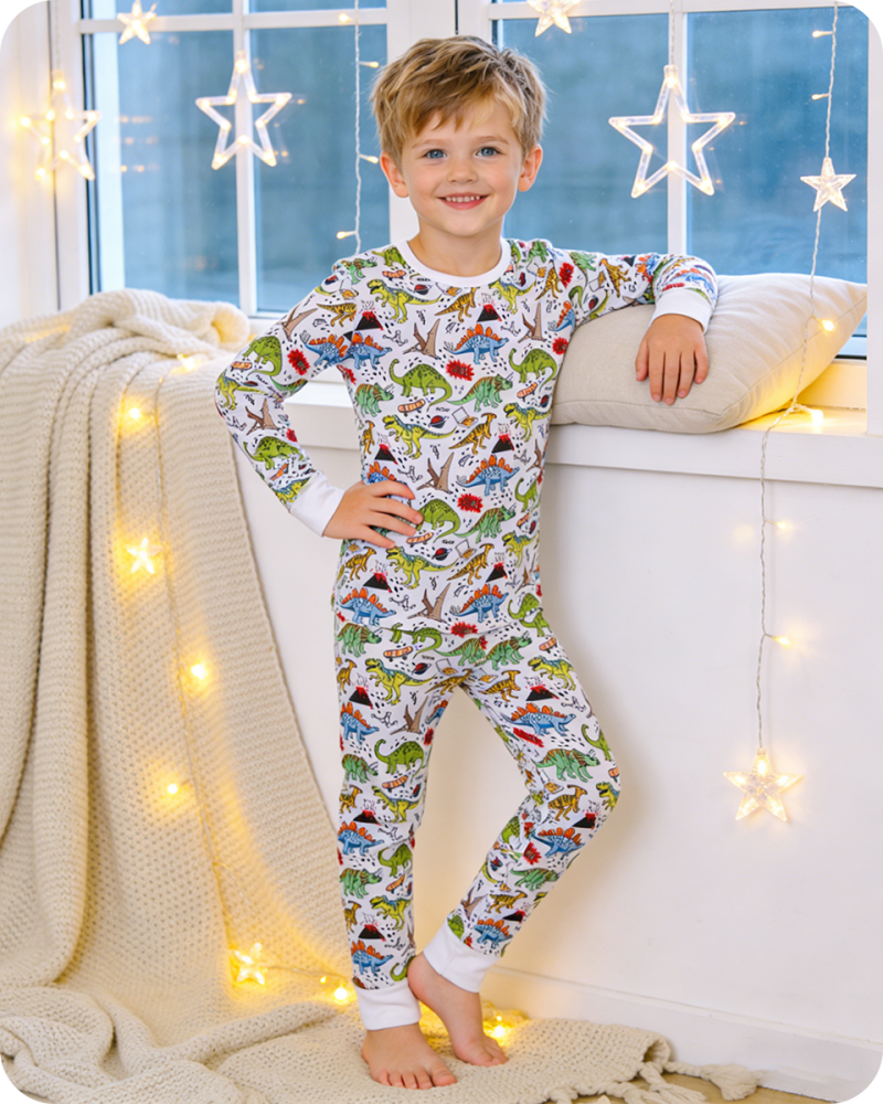 Dino Adventure Snug Fit Bamboo Pajamas