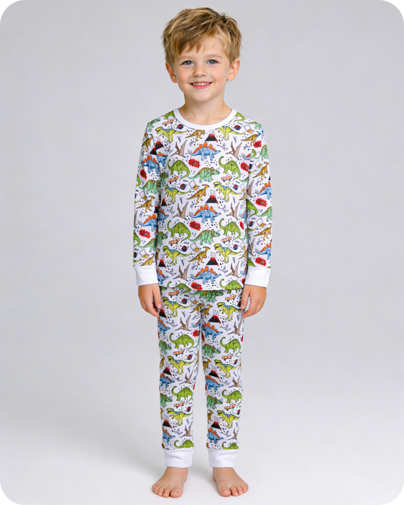 Dino Adventure Snug Fit Bamboo Pajamas