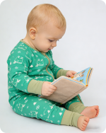 Reindeer Print Bamboo Baby Zipper Romper