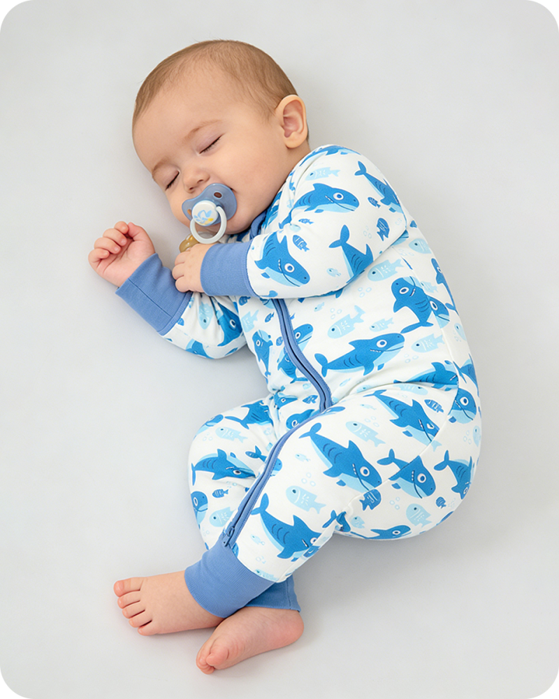 Shark Bamboo Sleepers for Baby Boy Blue