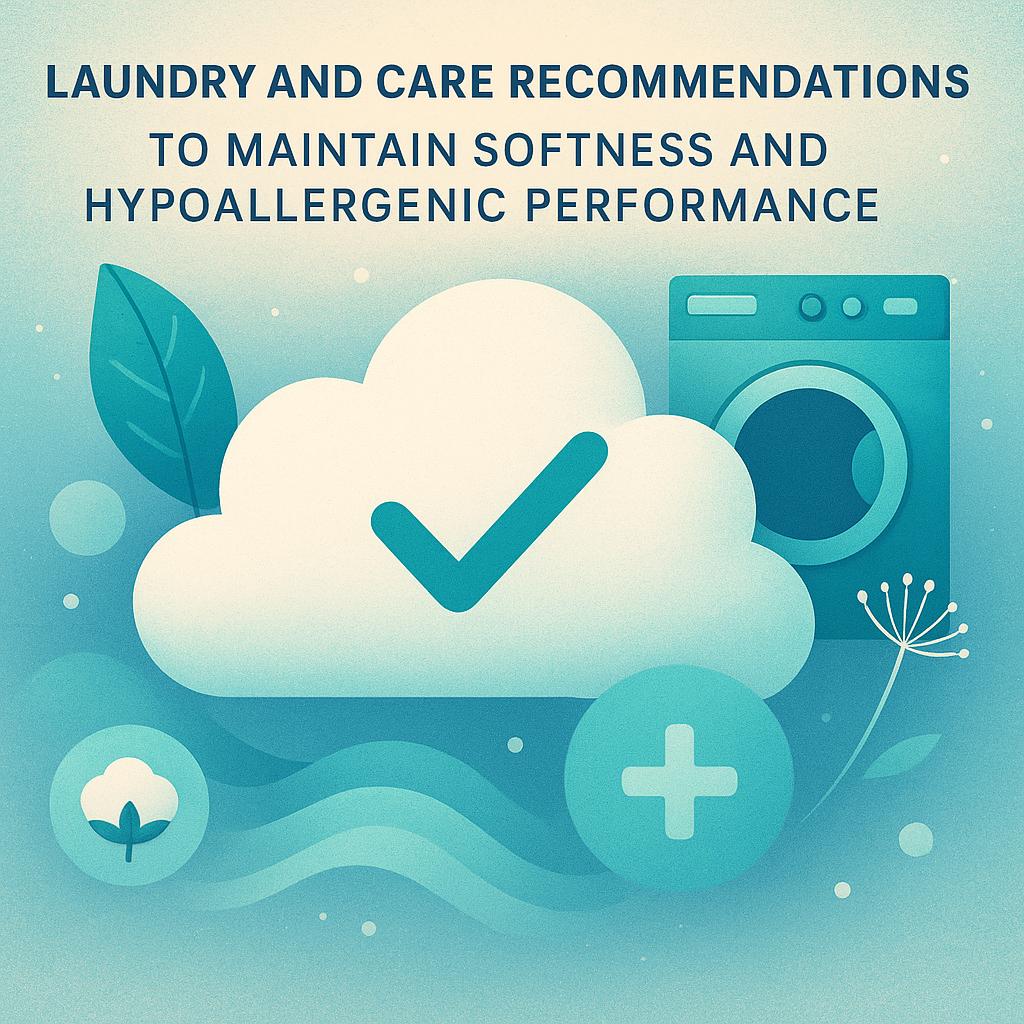 Laundry and care recommendations to maintain softness and hypoallergenic performance
