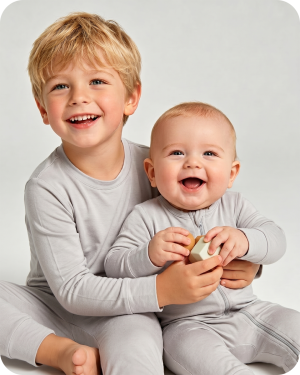 Mom & Baby Boy Teddy Bear Bamboo Pajama Set