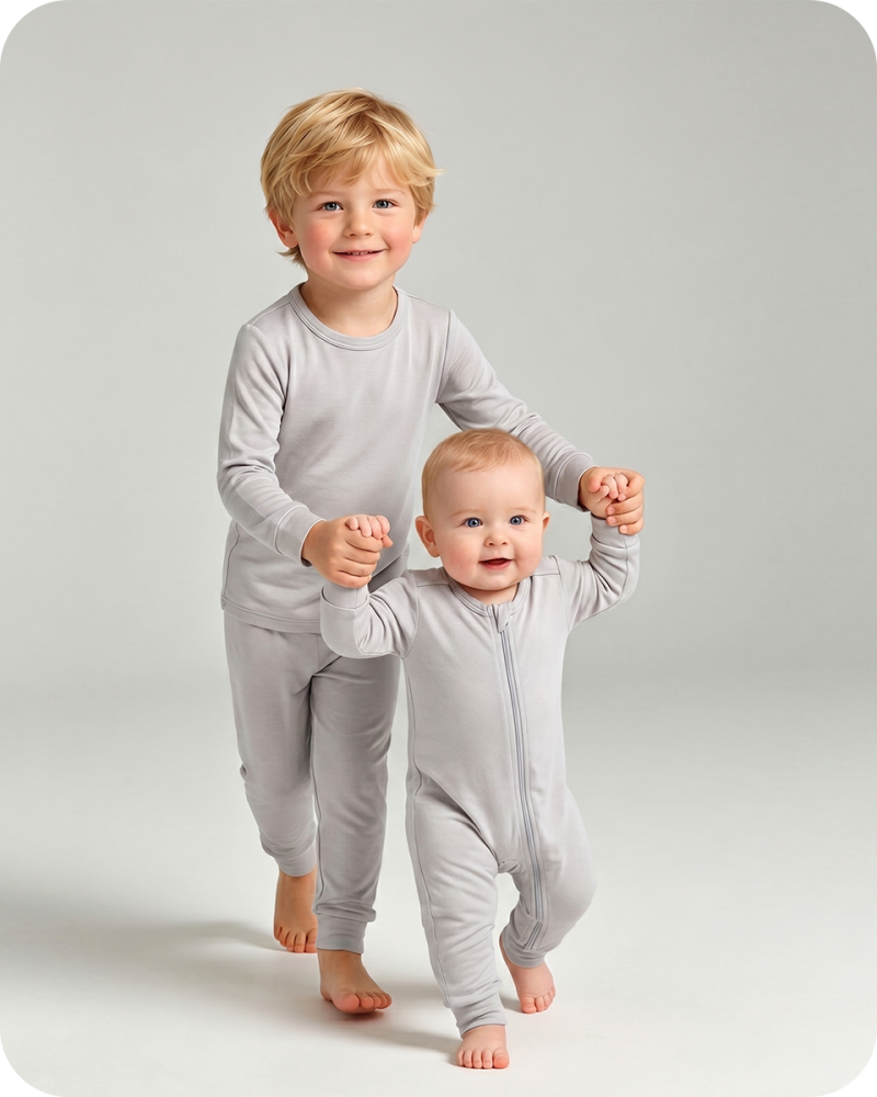 Mom & Baby Boy Teddy Bear Bamboo Pajama Set