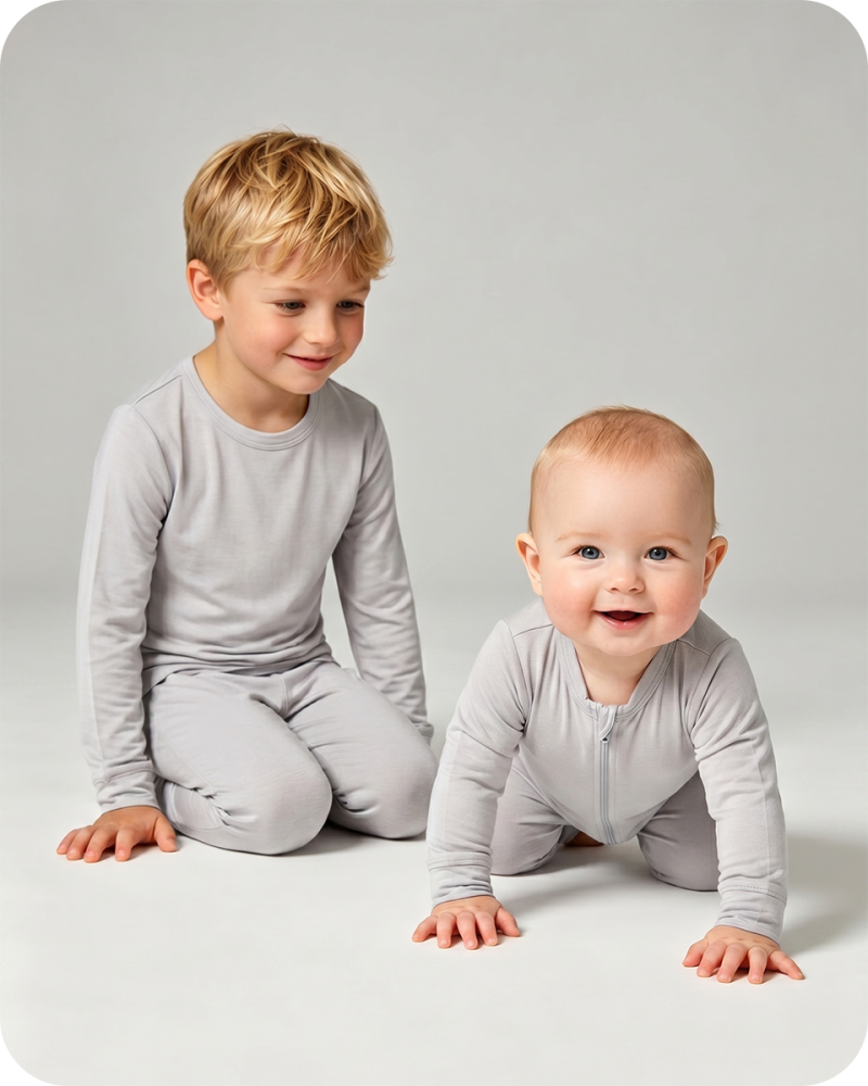 Mom & Baby Boy Teddy Bear Bamboo Pajama Set