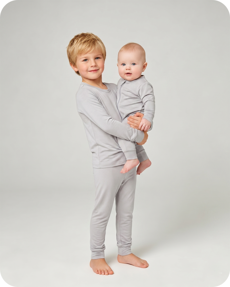 Mom & Baby Boy Teddy Bear Bamboo Pajama Set