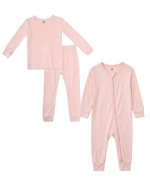 Bamboo Matching Sibling Pajamas​ Solid Blush Pink