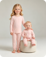 Bamboo Matching Sibling Pajamas​ Solid Blush Pink