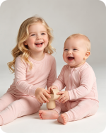 Bamboo Matching Sibling Pajamas​ Solid Blush Pink