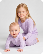 Bamboo Sibling Matching Pajamas Pastel Purple