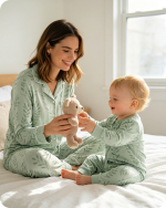 Breathable Bamboo Matching Sleepwear Leaf Print