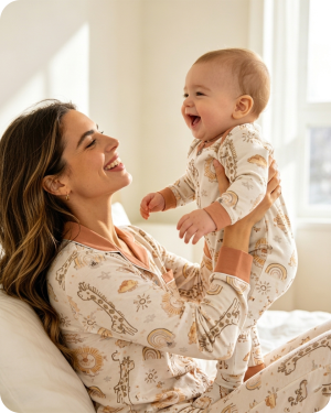 Cute Mommy and Baby Matching Set for Sensitive Skin